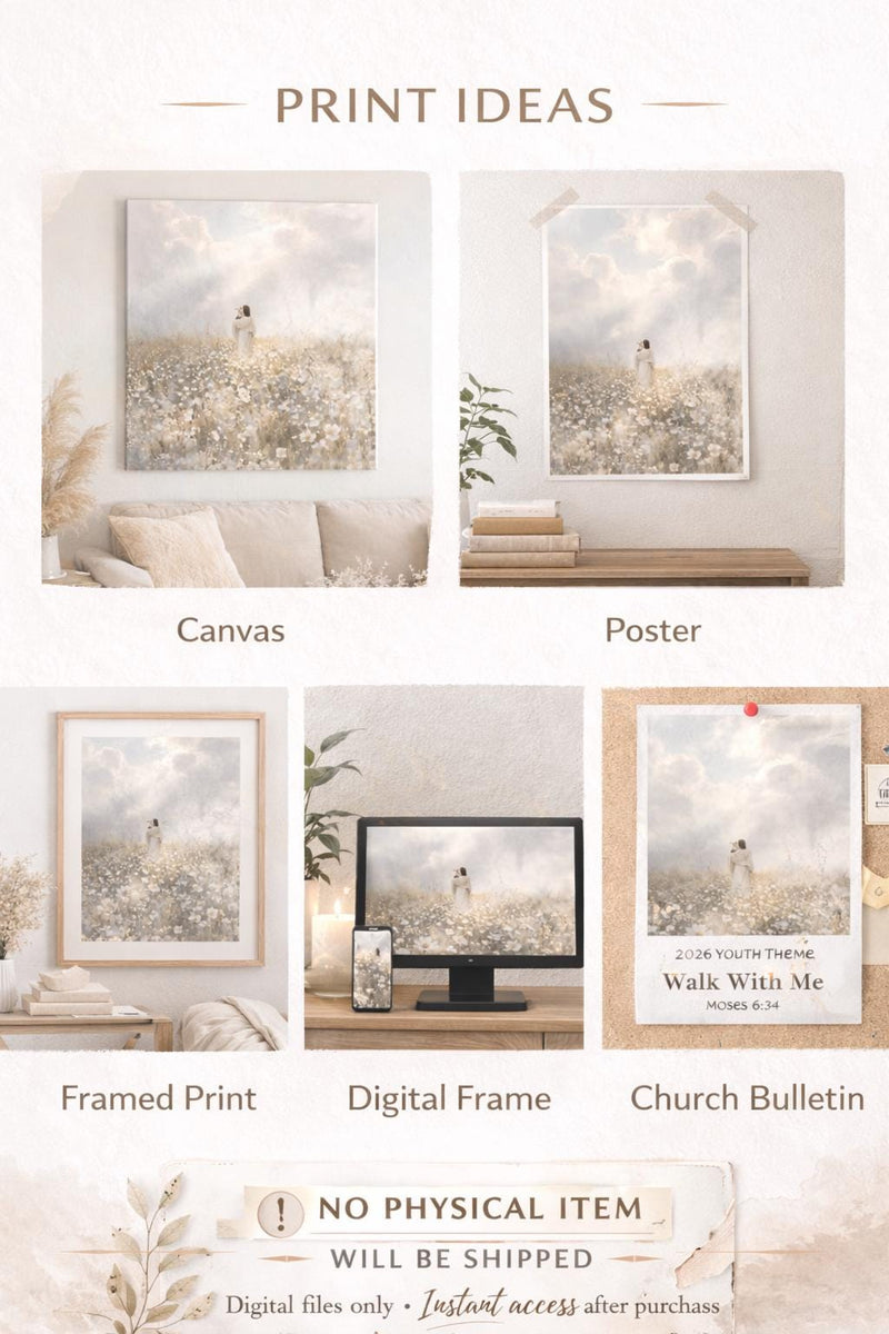Load image into Gallery viewer, Jesus With Lamb Art Matte Christian Nursery Printable LDS Gospel Wall Decor
