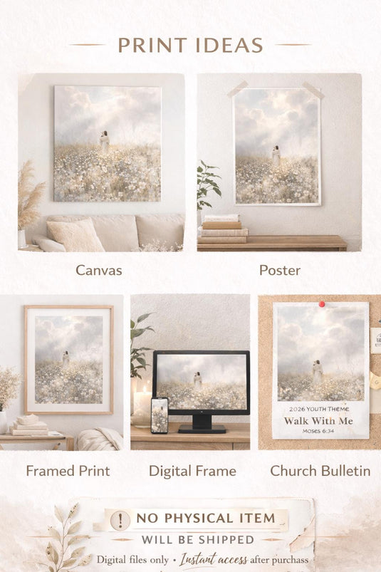 Jesus With Lamb Art Matte Christian Nursery Printable LDS Gospel Wall Decor