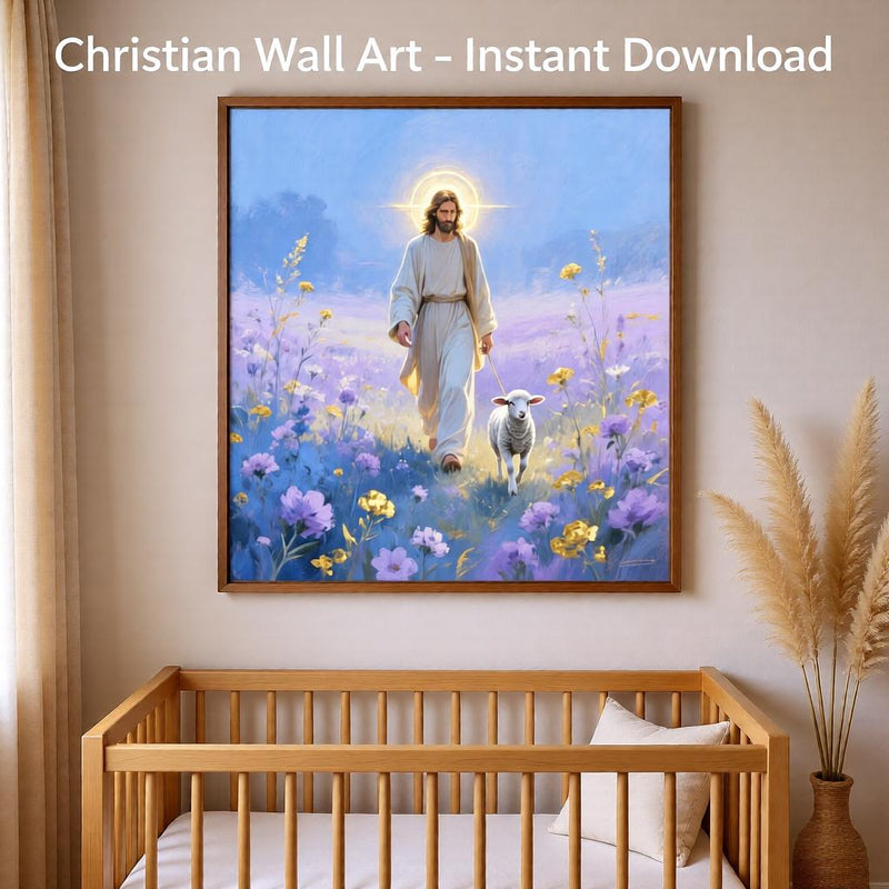 Load image into Gallery viewer, The Good Shepherd Jesus Printable Wall Art Luke 15:4 Christian Scripture Digital Download
