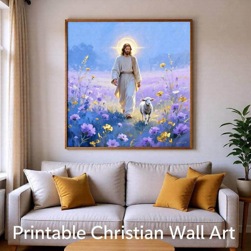 Load image into Gallery viewer, The Good Shepherd Jesus Printable Wall Art Luke 15:4 Christian Scripture Digital Download
