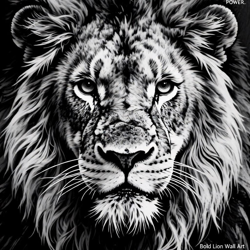 Load image into Gallery viewer, Lion Wall Art Printable, Black and White Animal Print, Safari Decor, Digital Download Poster
