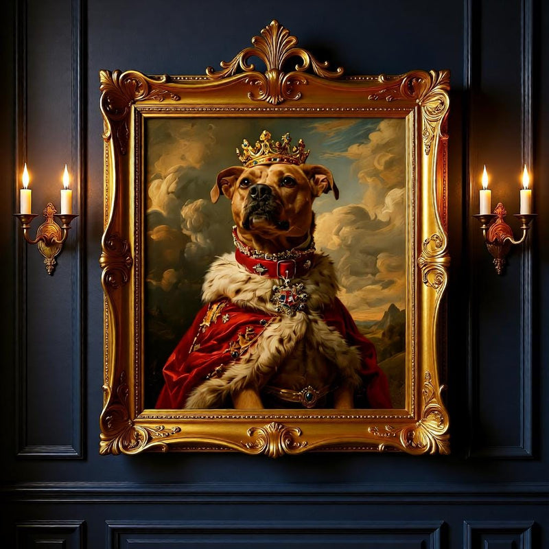 Load image into Gallery viewer, Regal Pet Portrait Dog Wall Art Printable Royal Digital Download 1x1 1280x1280
