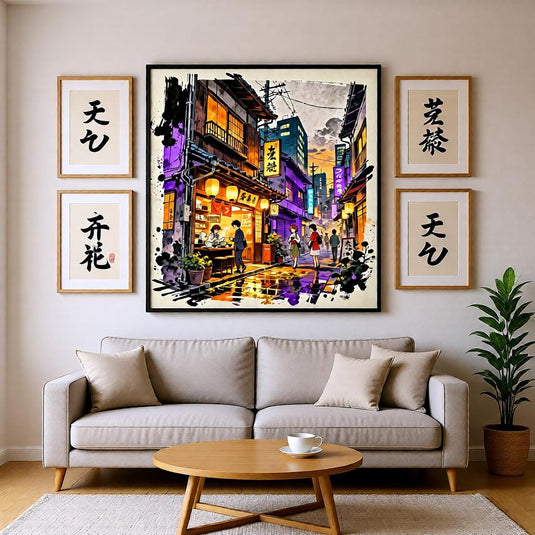Tokyo Street Art Anime Night City Ramen Shop Poster Japanese Printable Digital Download