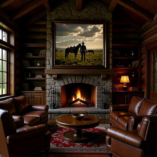 Ranch Wall Art Printable, Black White Horse Photography, Western Cowboy Decor A4 Download