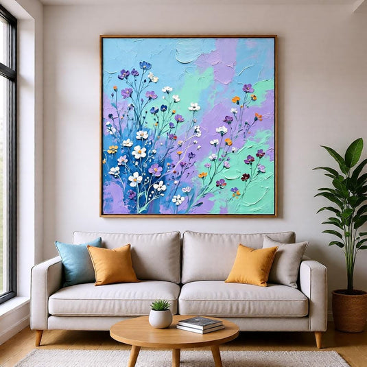 Pastel Wildflower Wall Art Printable Abstract Floral Painting Botanical Decor Digital Download Print