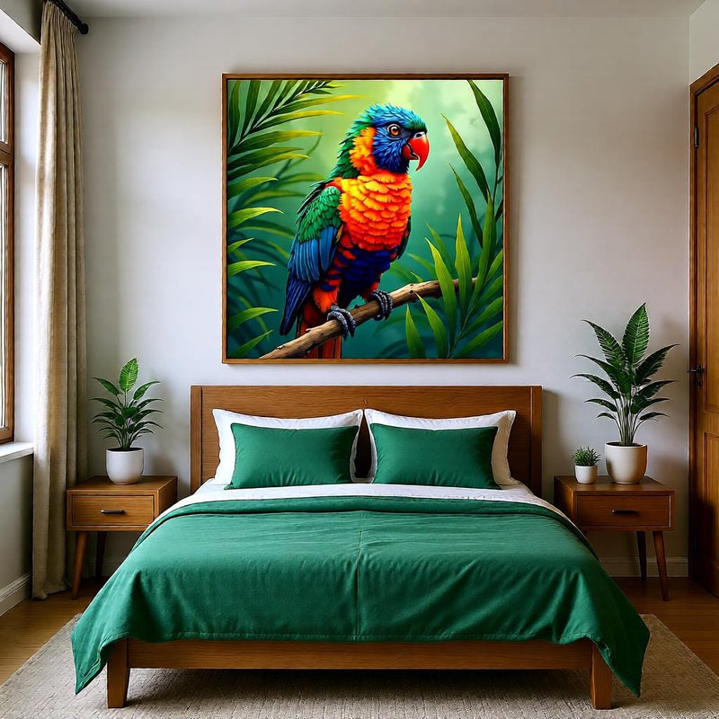 Load image into Gallery viewer, Exotic Bird Poster Printable, Rainbow Lorikeet Parrot Jungle Artwork Tropical Decor A4 Download

