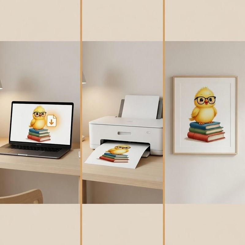 Load image into Gallery viewer, Reading Corner Decor Poster Printable, Chick Glasses Books Classroom Nursery A4 Download
