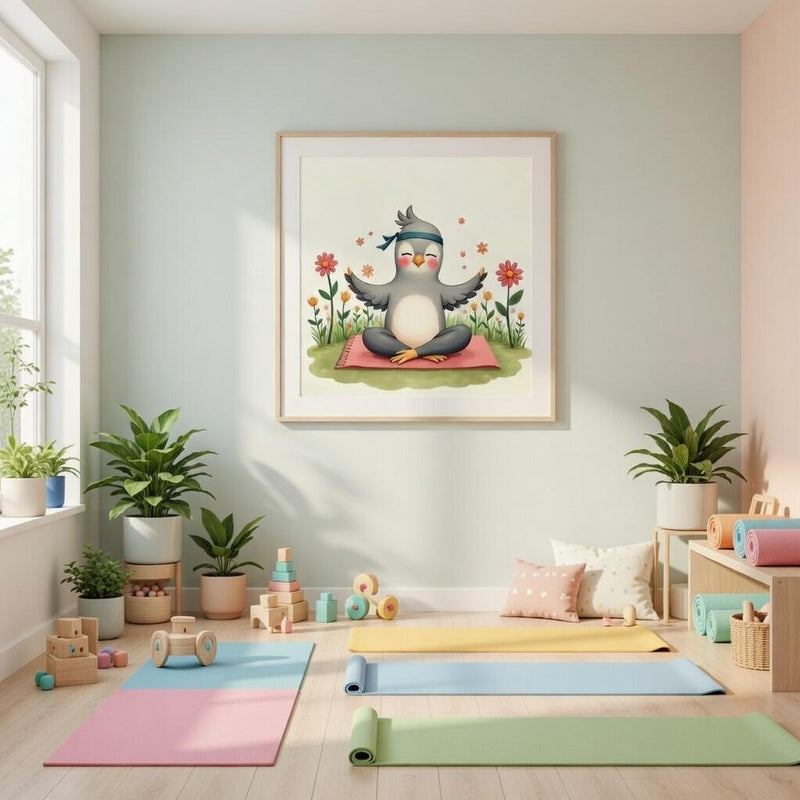 Load image into Gallery viewer, Calm Down Corner Poster Printable, Penguin Yoga Meditation Classroom Decor A4 Download
