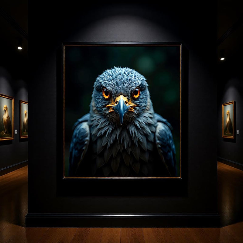 Load image into Gallery viewer, Eagle Print Poster Printable, Woodland Bird Portrait Dark Nature Decor A4 Download
