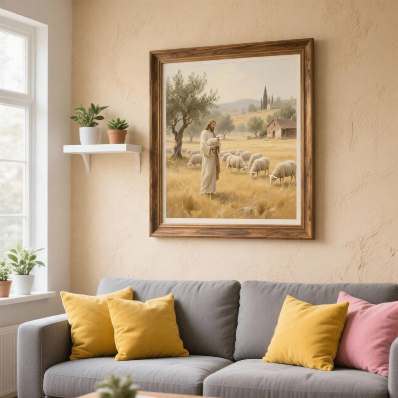 Load image into Gallery viewer, Good Shepherd Jesus Wall Art Printable Matte Christian Decor Church Prayer Room Picture Download
