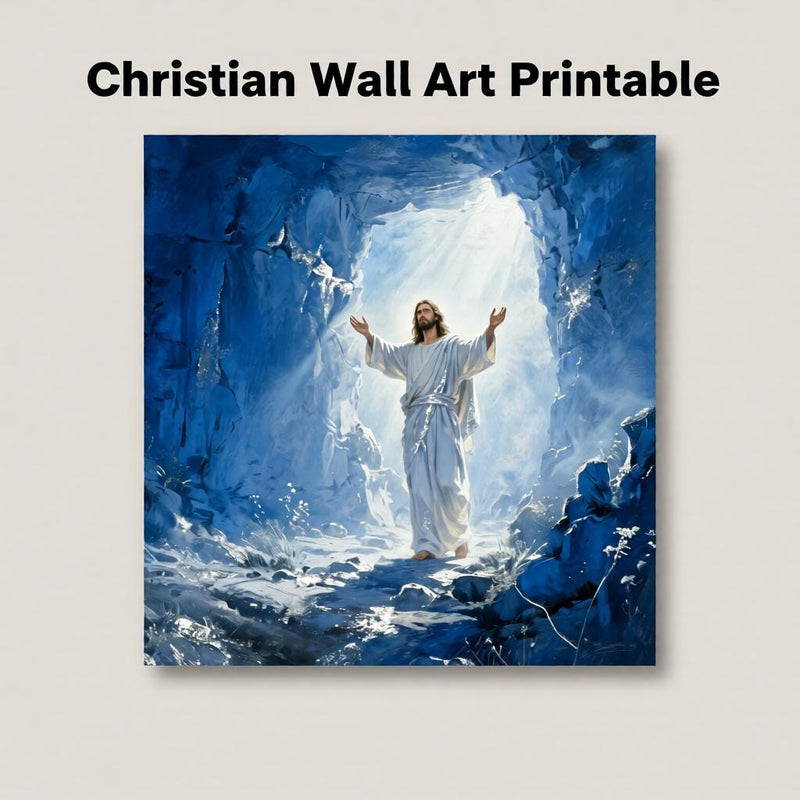 Load image into Gallery viewer, Empty Tomb Art Jesus Resurrection Print Modern Christian Wall Decor Matte Download Easter
