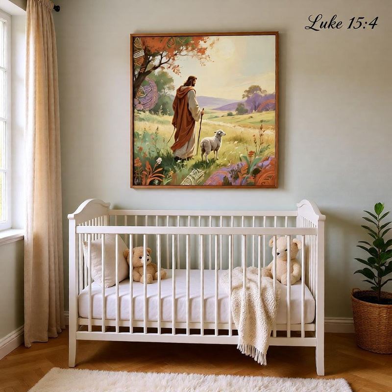 Load image into Gallery viewer, Good Shepherd Art Jesus Wall Decor Luke 15:4 Biblical Christian Printable Digital Download
