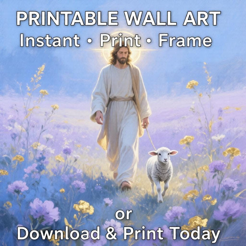 Load image into Gallery viewer, The Good Shepherd Jesus Printable Wall Art Luke 15:4 Christian Scripture Digital Download
