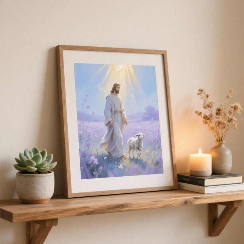 Load image into Gallery viewer, Jesus Good Shepherd Wall Art, Lamb Christian Printable Decor (Digital Download)
