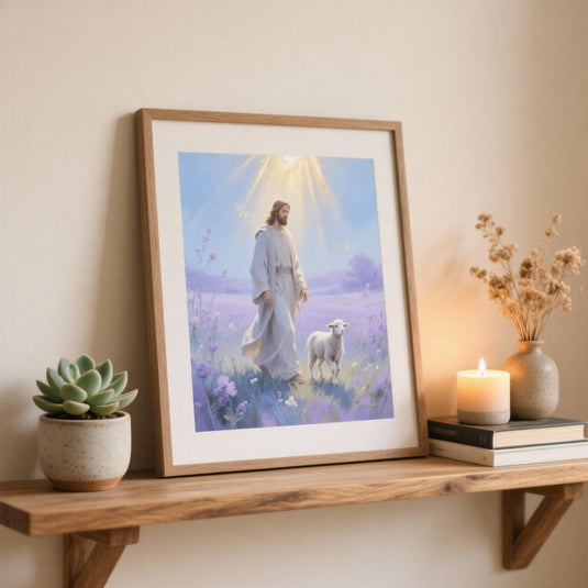 Jesus Good Shepherd Wall Art, Lamb Christian Printable Decor (Digital Download)