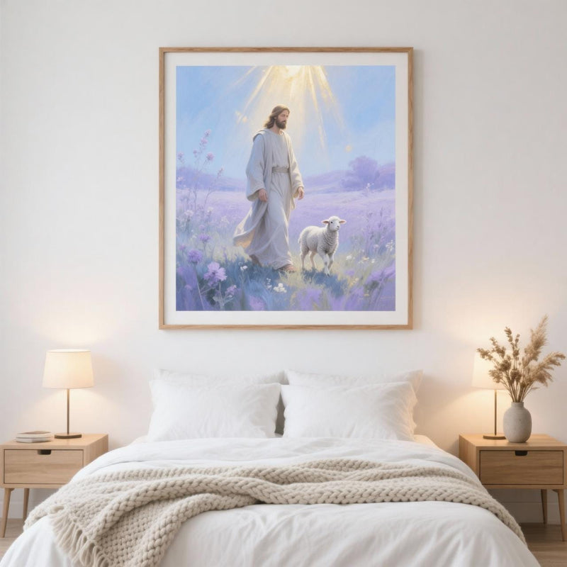 Load image into Gallery viewer, Jesus Good Shepherd Wall Art, Lamb Christian Printable Decor (Digital Download)
