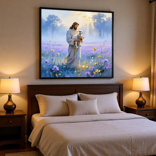 Good Shepherd Art Jesus Carrying Lamb Christian Bible Inspired Printable Digital Download