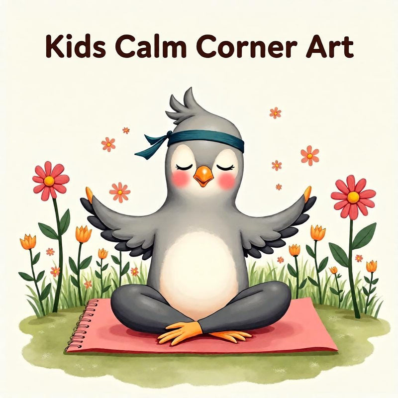 Load image into Gallery viewer, Calm Down Corner Poster Printable, Penguin Yoga Meditation Classroom Decor A4 Download
