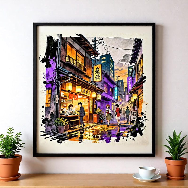 Load image into Gallery viewer, Tokyo Street Art Anime Night City Ramen Shop Poster Japanese Printable Digital Download
