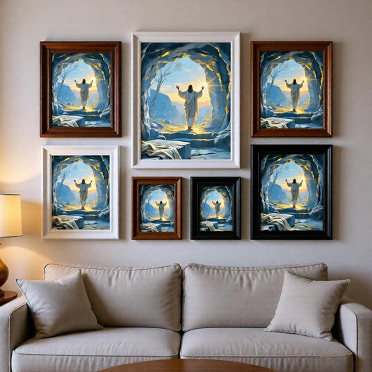 Empty Tomb Art He Is Risen Print Modern Christian Gospel Wall Matte Download Decor