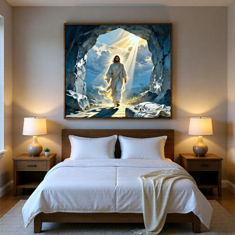 Load image into Gallery viewer, He Is Risen Art Empty Tomb Print Jesus Resurrection Christian Decor Matte Download
