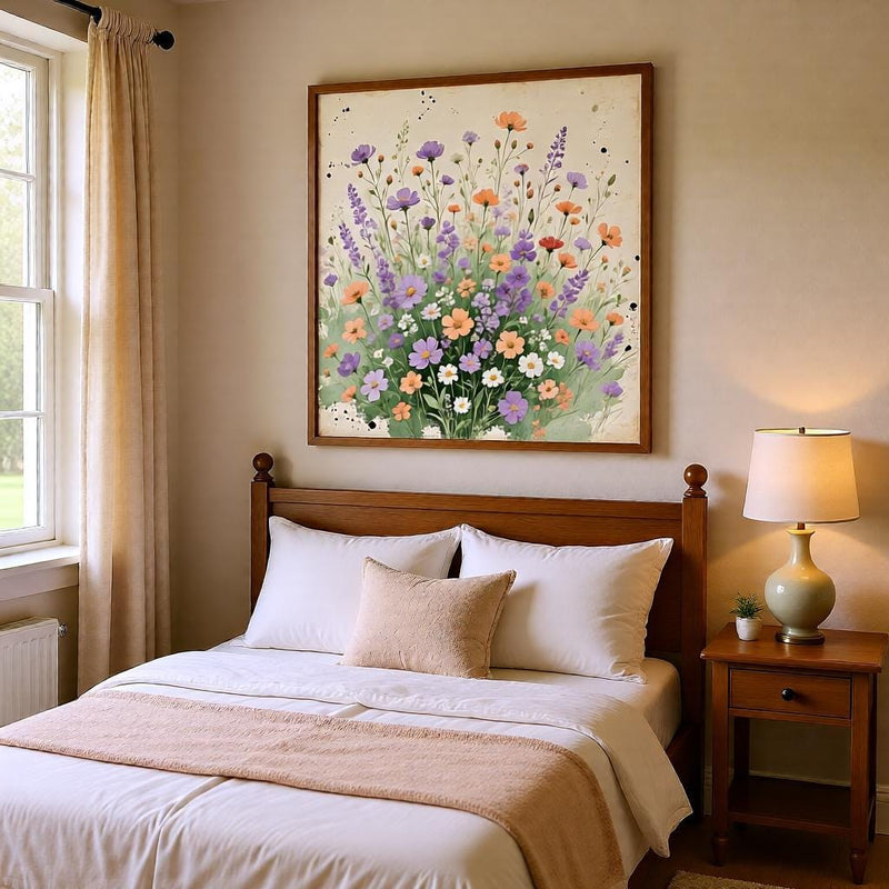 Load image into Gallery viewer, Pastel Wildflower Meadow Art Print: Watercolor Botanical Wall Art (Digital Download)
