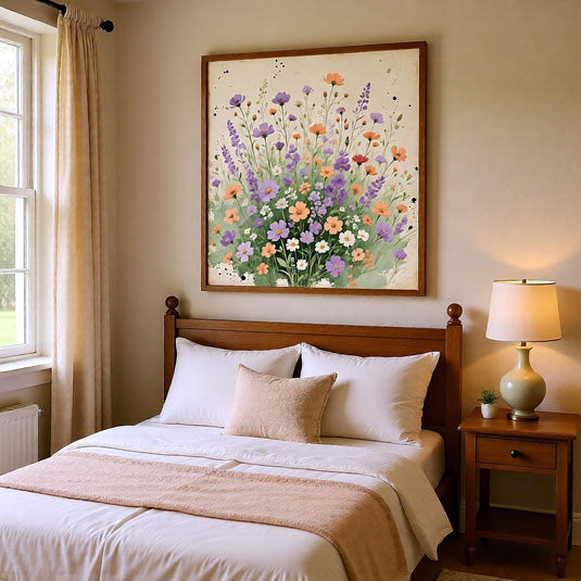 Pastel Wildflower Meadow Art Print: Watercolor Botanical Wall Art (Digital Download)