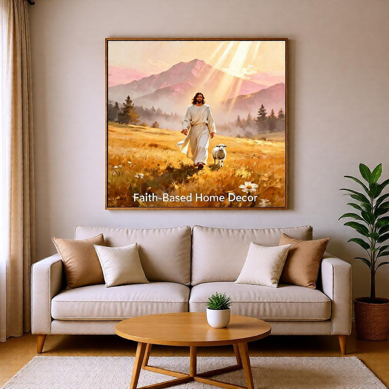 Load image into Gallery viewer, Jesus With Lamb Art Shepherd Wall Print Gospel Biblical Decor Matte Download Faith
