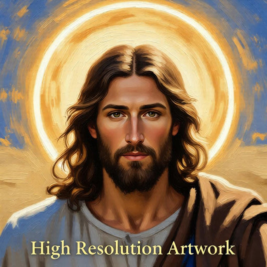 Good Shepherd Art Jesus Painting Sheep Print Christian Faith Decor Matte Download Biblical