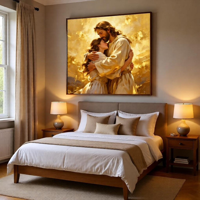 Load image into Gallery viewer, Jesus Loves You Art Christian Wall Print Modern Faith Decor Matte Download Gift
