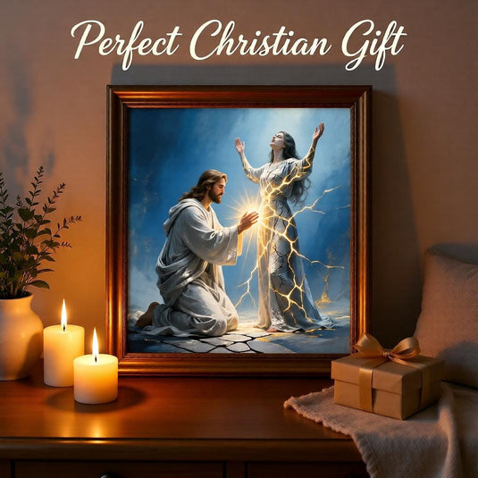 Jesus Healing Art Christian Wall Print Faith Based Decor Matte Download Biblical Artwork