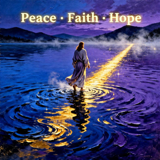 LDS Wall Art Jesus Walking Water Print Christian Faith Decor Matte Download Biblical