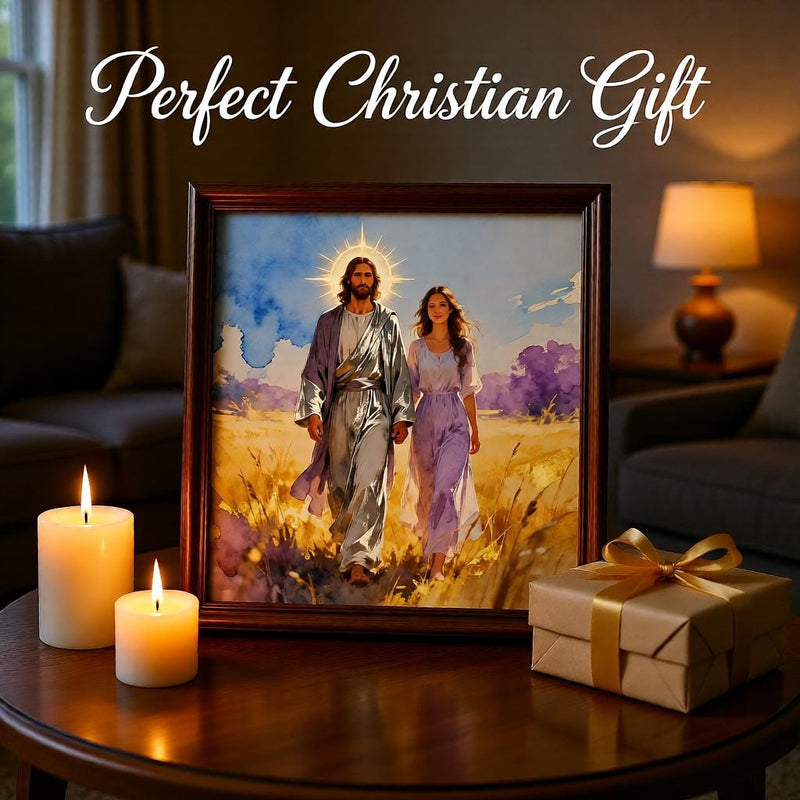 Load image into Gallery viewer, Faith Based Decor Jesus Walking Print Christian Artwork Scripture Matte Download Wall Art
