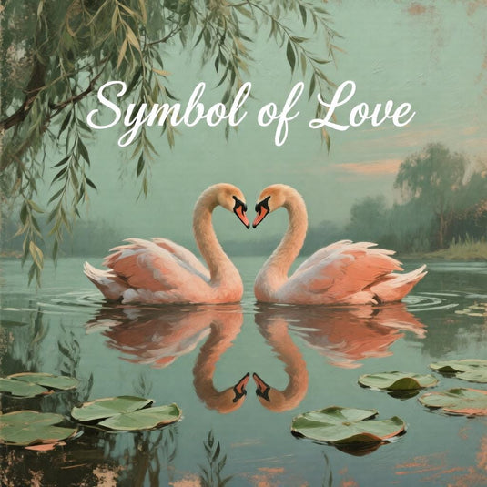 Romantic Swan Wall Art Printable, Vintage Bird Couple Lake Decor (Digital Download)