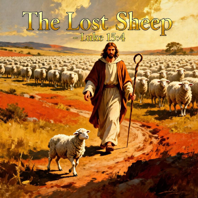 Load image into Gallery viewer, Jesus Wall Art Lost Sheep Print Christian Shepherd Decor Matte Download Scripture Gift
