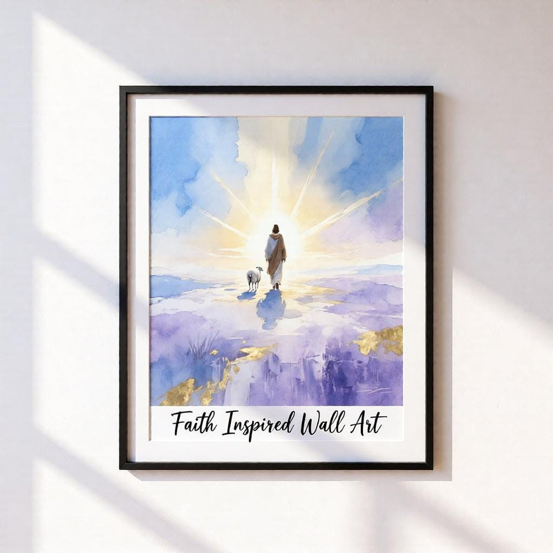 Load image into Gallery viewer, Jesus Leaves The 99 Lost Sheep Printable Wall Art Christian Decor Faith Inspired Download
