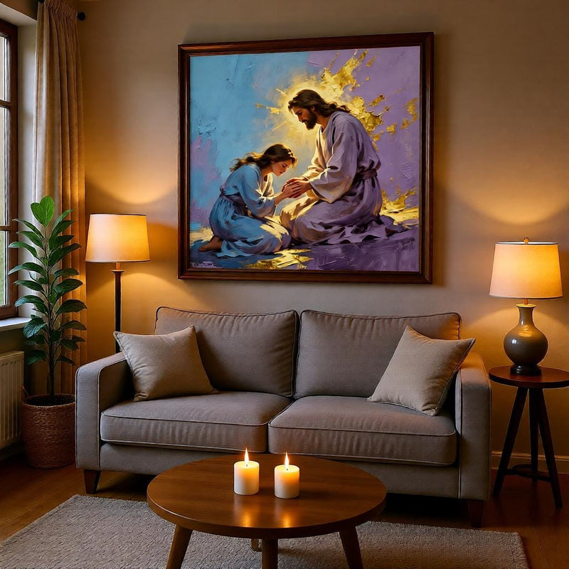 Load image into Gallery viewer, Jesus Healing Art Christian Poster Bible Story Print Faith Decor Matte Download Artwork
