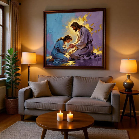 Jesus Healing Art Christian Poster Bible Story Print Faith Decor Matte Download Artwork