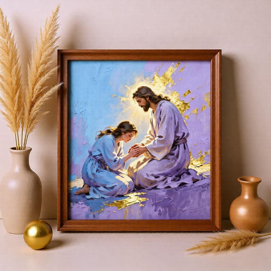 Jesus Healing Art Christian Poster Bible Story Print Faith Decor Matte Download Artwork