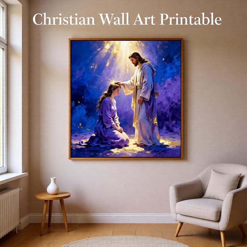 Load image into Gallery viewer, Jesus Healing Art Christian Wall Print Faith Decor Matte Download Spiritual Blessing Artwork
