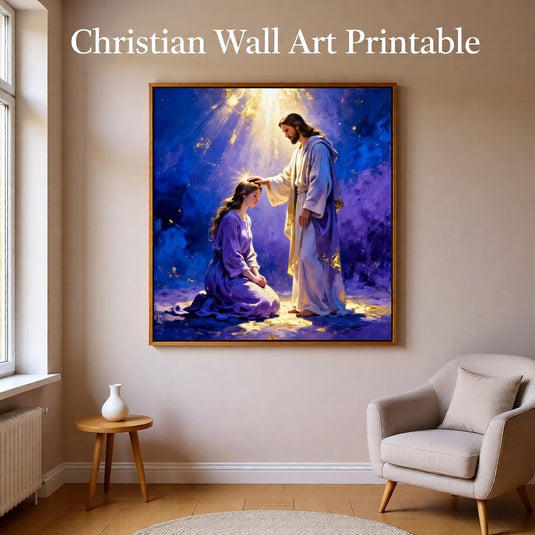 Jesus Healing Art Christian Wall Print Faith Decor Matte Download Spiritual Blessing Artwork