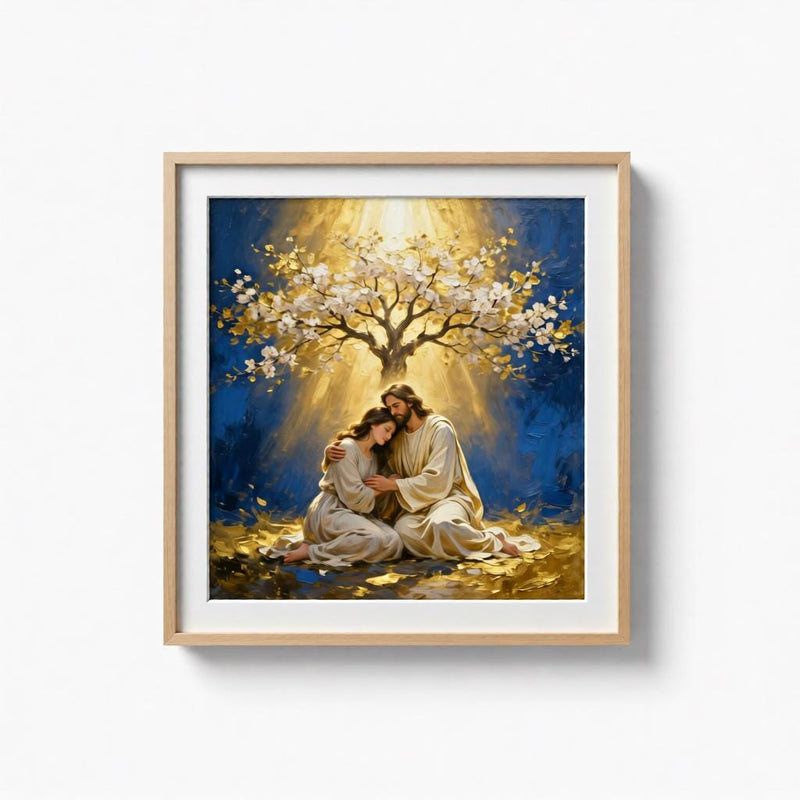 Load image into Gallery viewer, Jesus Healing Art Comforting Woman Print Christian Faith Decor Matte Download Spiritual Gift
