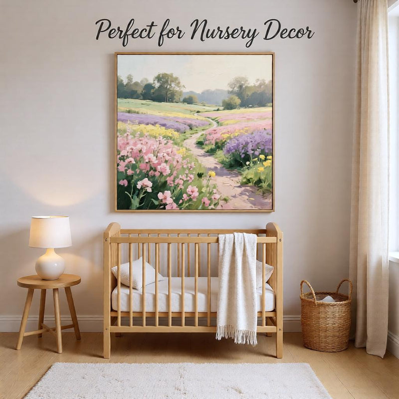 Load image into Gallery viewer, Floral Field Print Wildflower Meadow Pastel Landscape Poppies Painting Matte Download Decor Art
