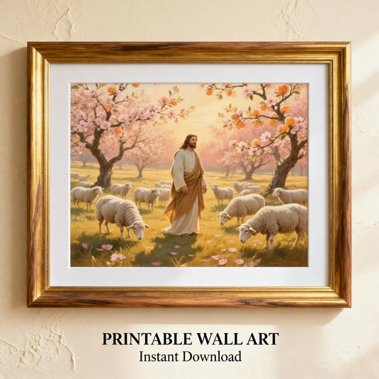Jesus Wall Art Good Shepherd Chalkboard Christian Decor Printable Bible Download