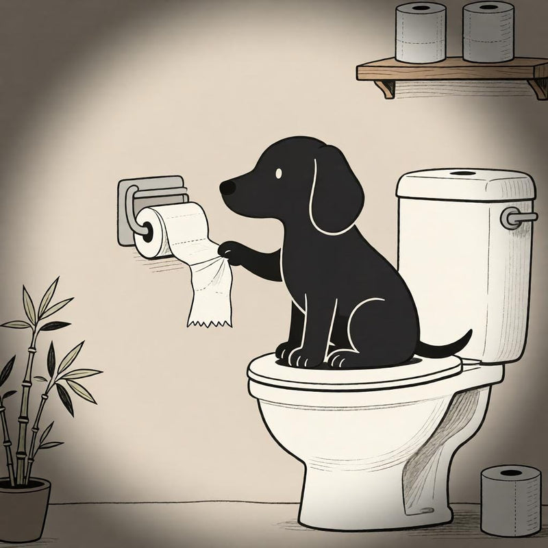 Load image into Gallery viewer, Funny Dog Art Black Toilet Humor Bathroom Wall Decor Printable Matte Download
