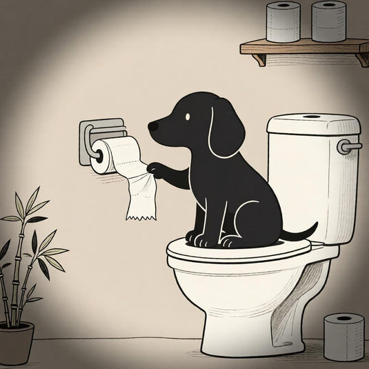 Funny Dog Art Black Toilet Humor Bathroom Wall Decor Printable Matte Download