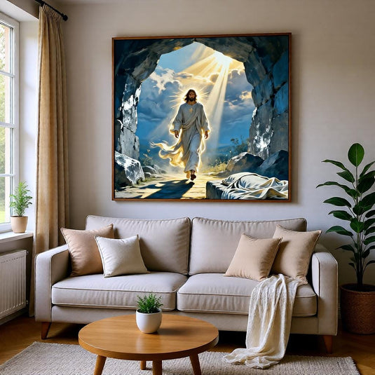 He Is Risen Art Empty Tomb Print Jesus Resurrection Christian Decor Matte Download