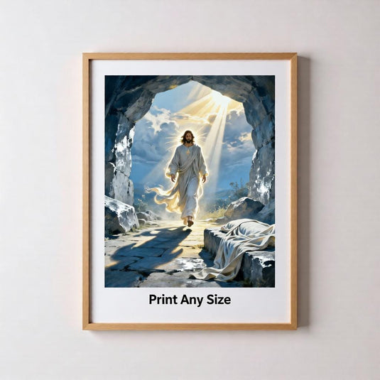 He Is Risen Art Empty Tomb Print Jesus Resurrection Christian Decor Matte Download