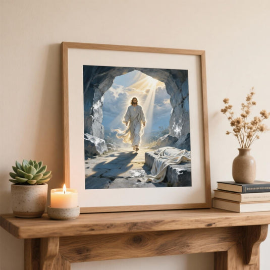 He Is Risen Art Empty Tomb Print Jesus Resurrection Christian Decor Matte Download