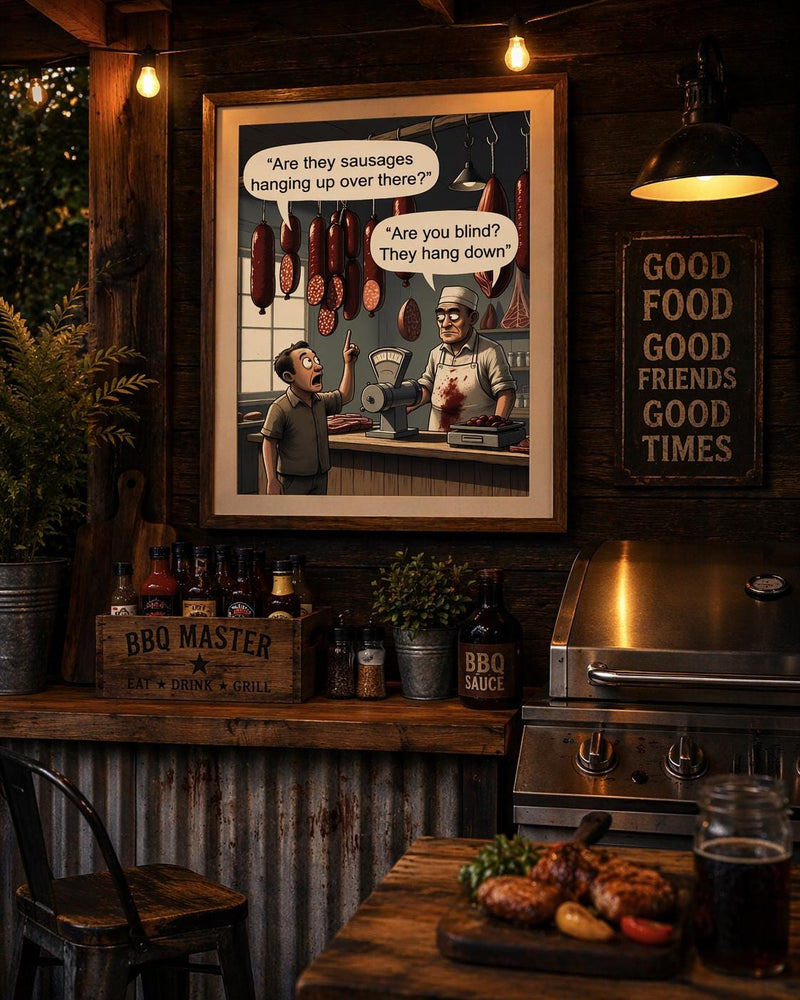 Load image into Gallery viewer, Meme Kitchen Decor Funny Butcher Poster Humor Print Grill Room Matte Download
